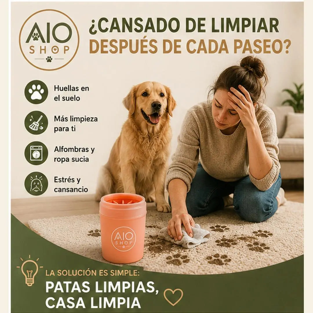 Patas limpias en segundos, sin ensuciar tu casa con PawClean™